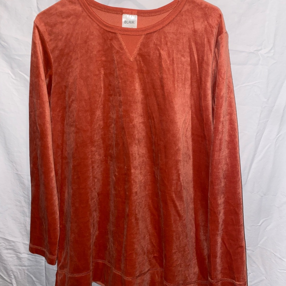 orange velvet sweater